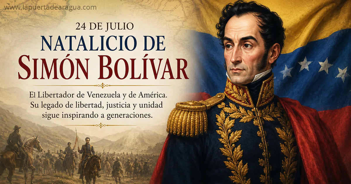 Simón Bolívar, Libertador de Venezuela, homenaje por su natalicio el 24 de julio.